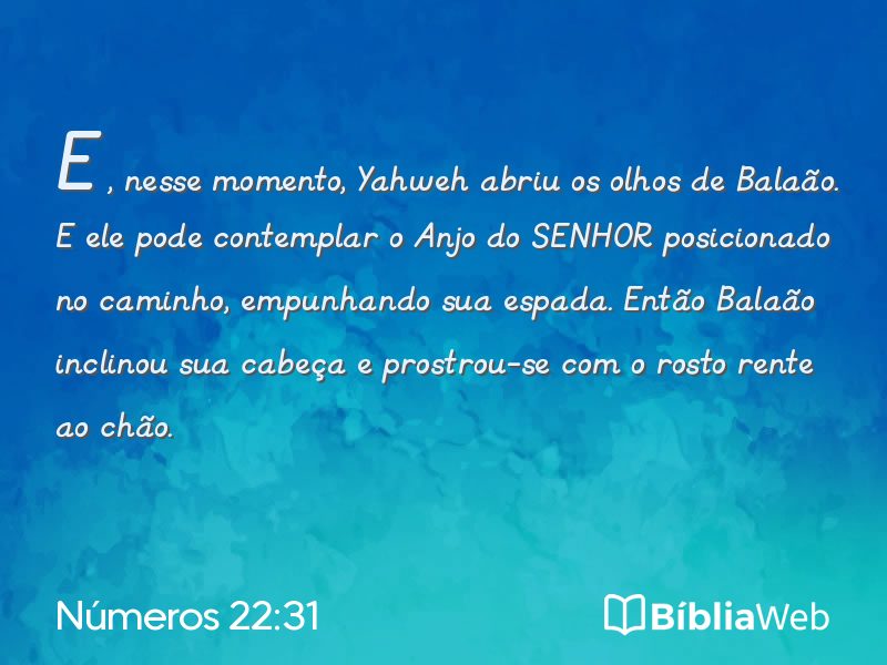 Números 22:31 em imagem para compartilhar