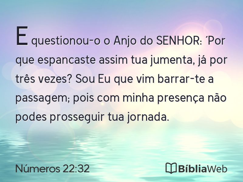 Números 22:32 em imagem para compartilhar