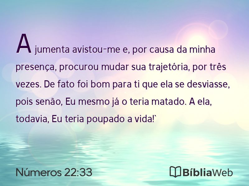 Números 22:33 em imagem para compartilhar