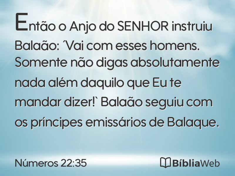 Números 22:35 em imagem para compartilhar