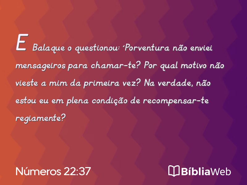 Números 22:37 em imagem para compartilhar