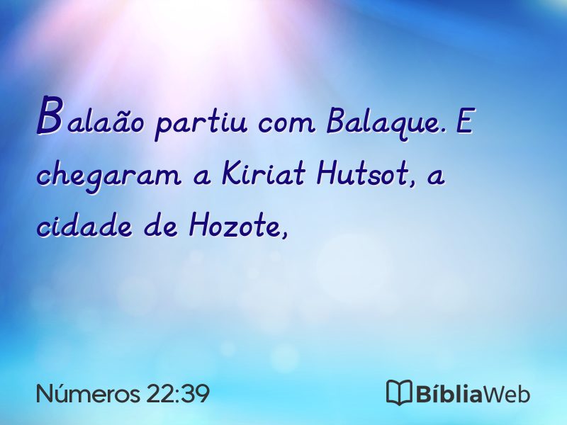 Números 22:39 em imagem para compartilhar