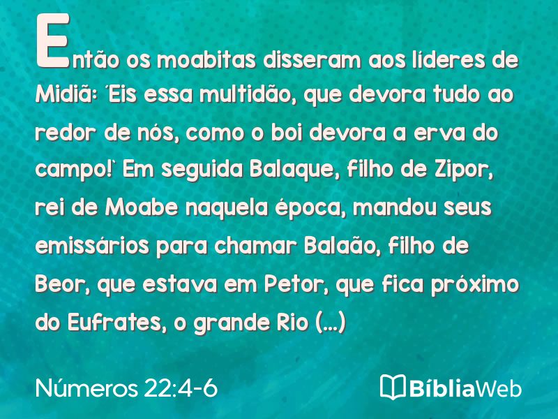 Números 22:4-6 em imagem para compartilhar