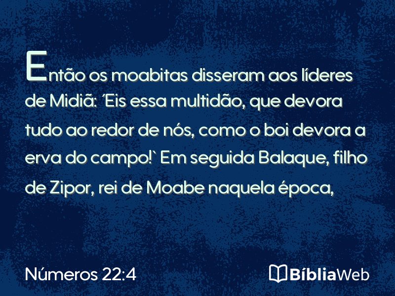 Números 22:4 em imagem para compartilhar