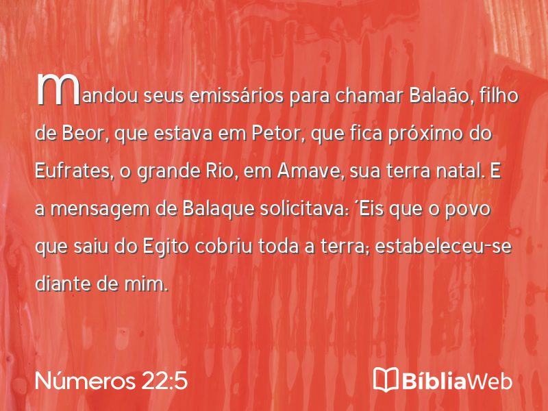 Números 22:5 em imagem para compartilhar