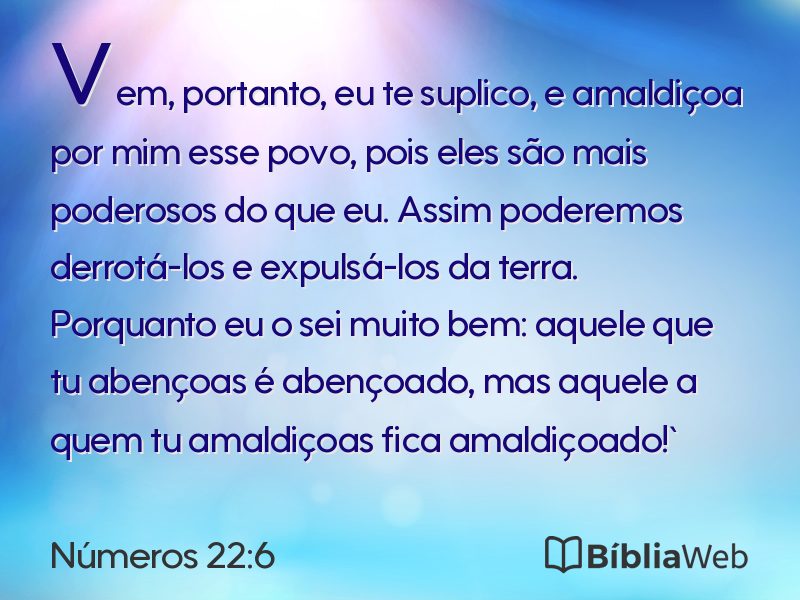 Números 22:6 em imagem para compartilhar