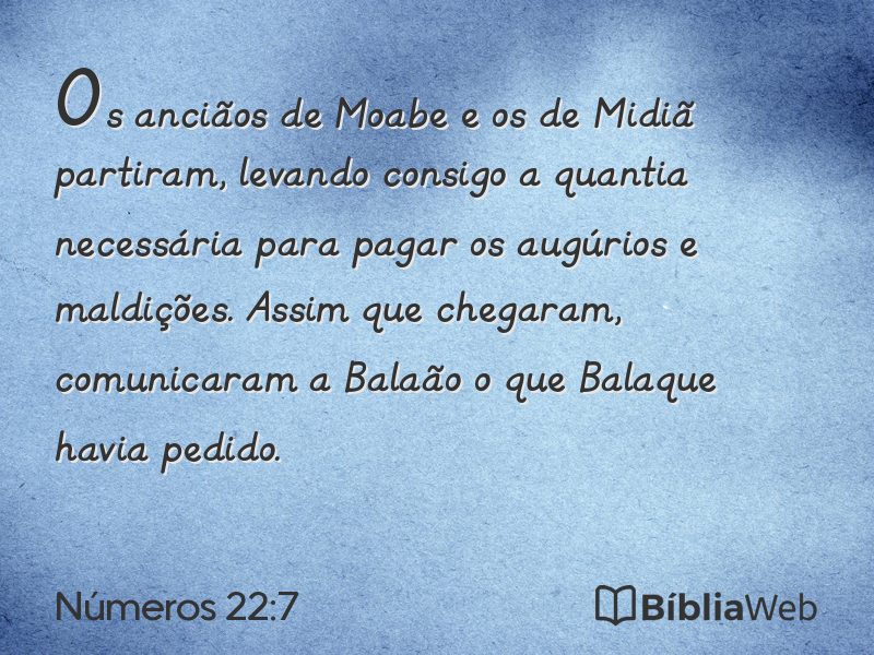Números 22:7 em imagem para compartilhar