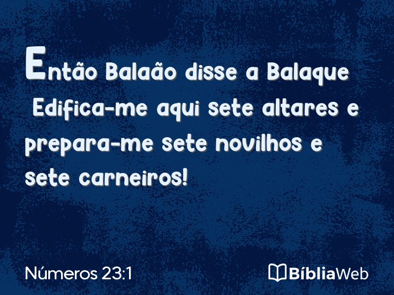Números 23:1 em imagem para compartilhar