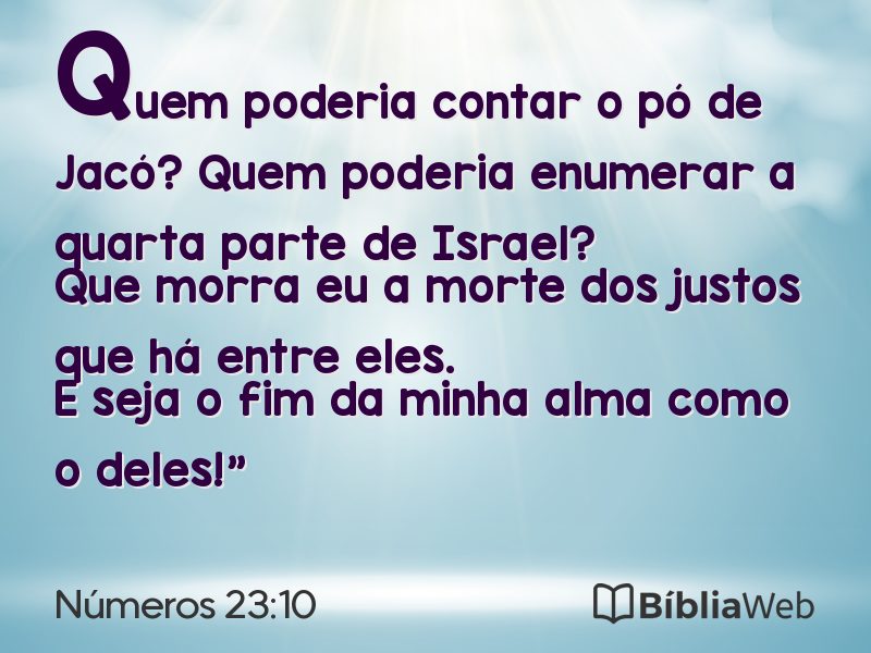 Números 23:10 em imagem para compartilhar