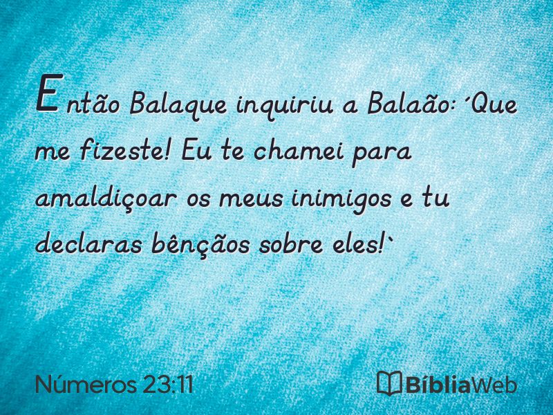 Números 23:11 em imagem para compartilhar