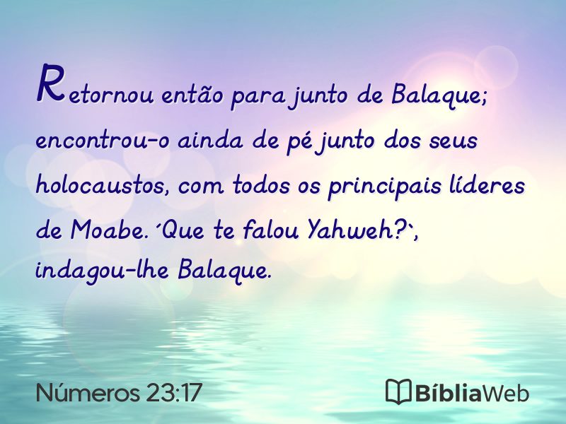 Números 23:17 em imagem para compartilhar