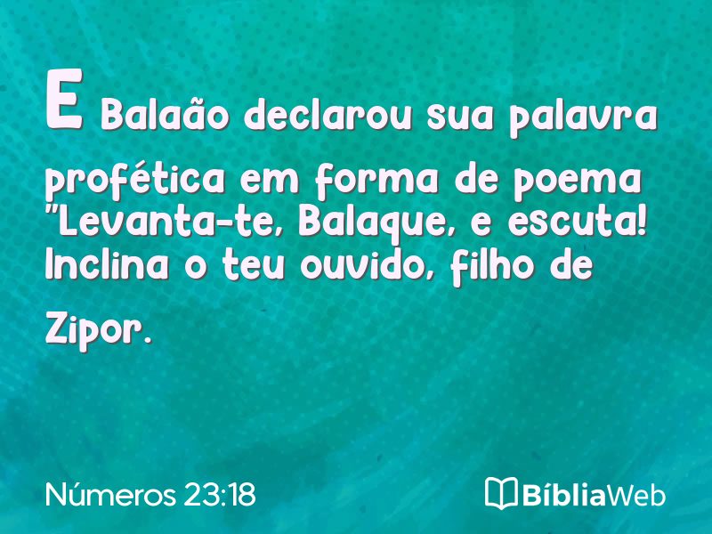 Números 23:18 em imagem para compartilhar