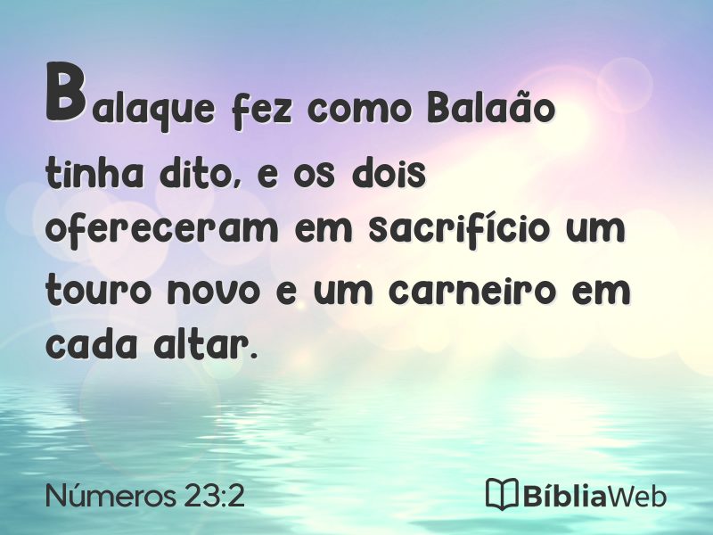 Números 23:2 em imagem para compartilhar
