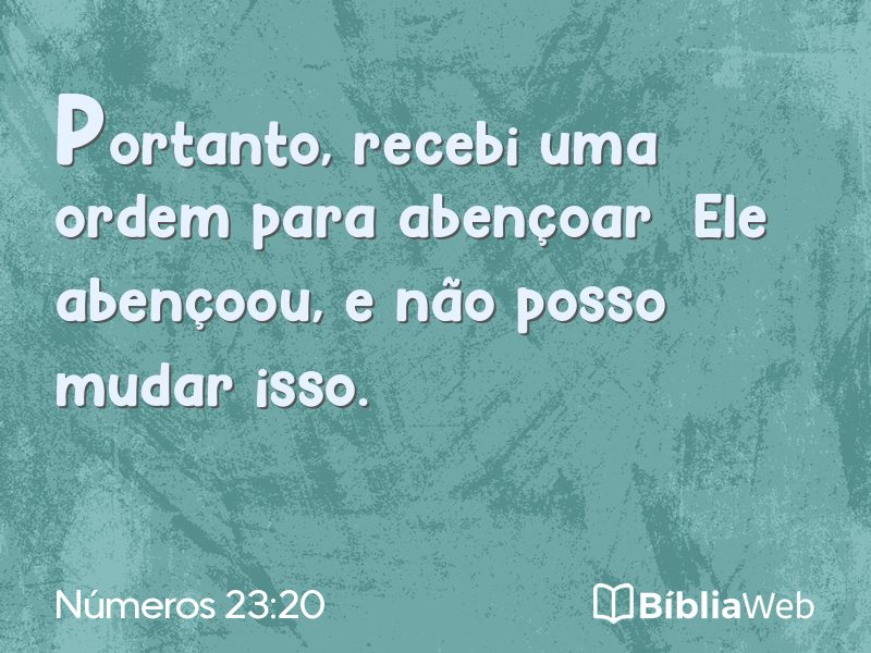 Números 23:20 em imagem para compartilhar