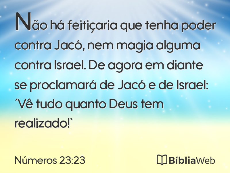 Números 23:23 em imagem para compartilhar