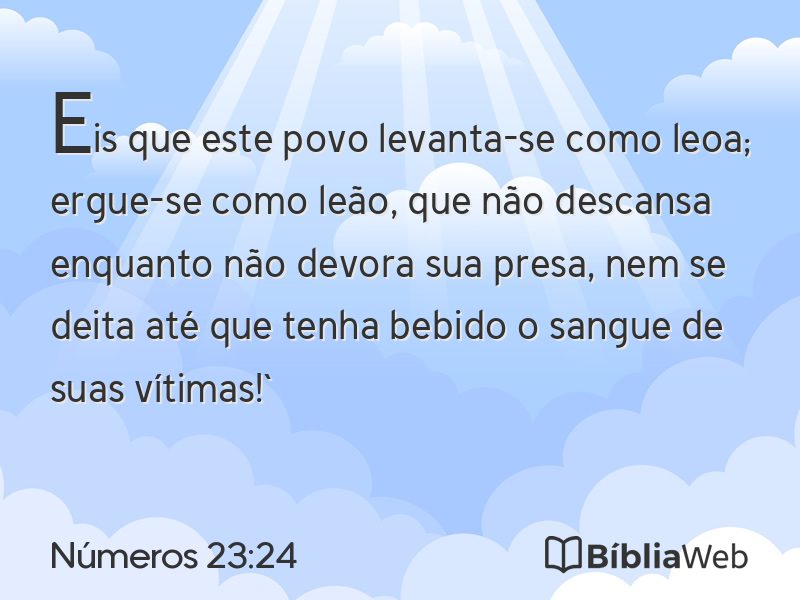Números 23:24 em imagem para compartilhar