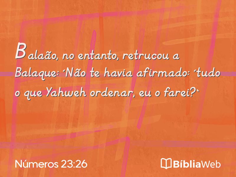 Números 23:26 em imagem para compartilhar