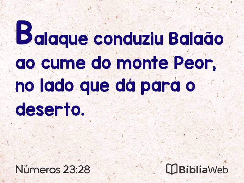 Números 23:28 em imagem para compartilhar