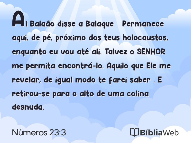 Números 23:3 em imagem para compartilhar