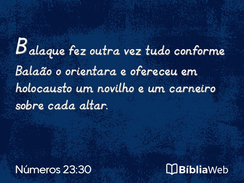 Números 23:30 em imagem para compartilhar
