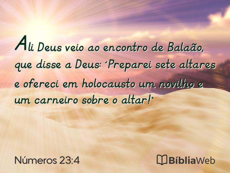 Números 23:4 em imagem para compartilhar