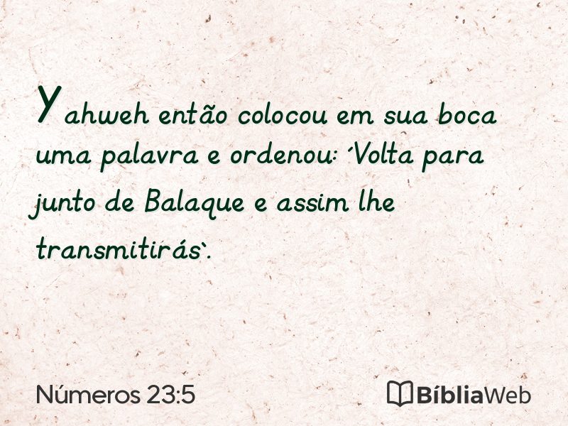 Números 23:5 em imagem para compartilhar