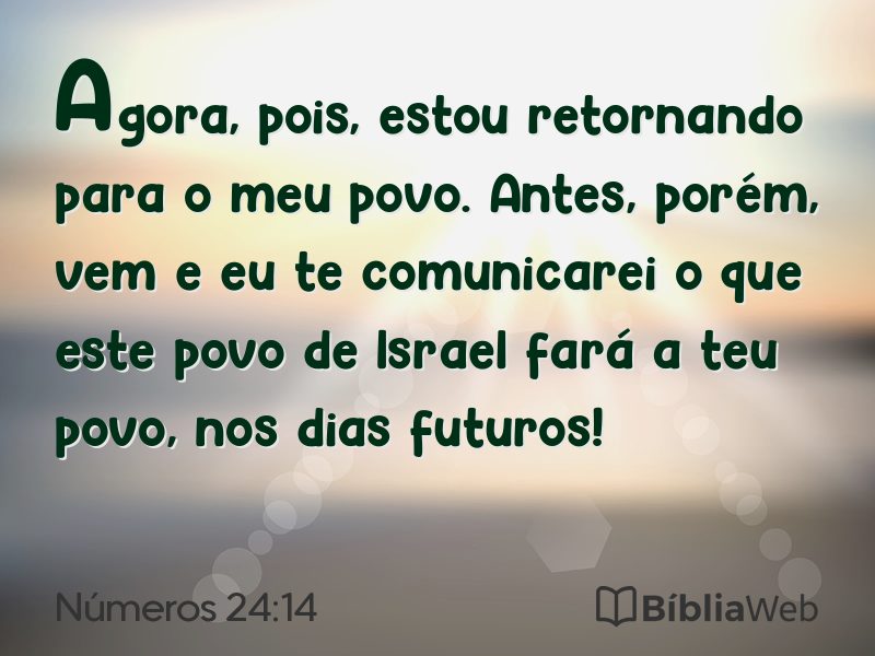 Números 24:14 em imagem para compartilhar