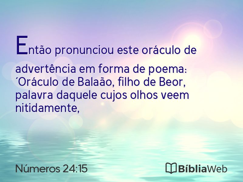 Números 24:15 em imagem para compartilhar