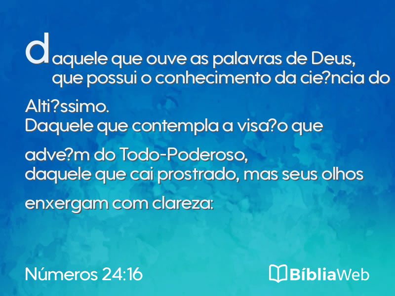 Números 24:16 em imagem para compartilhar