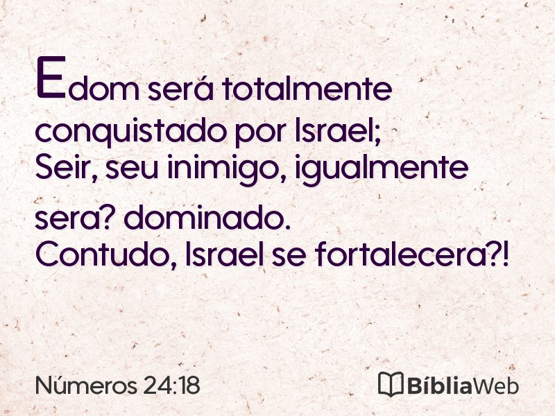 Números 24:18 em imagem para compartilhar