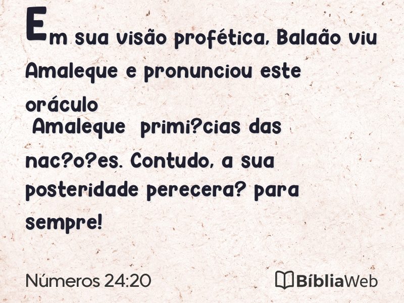 Números 24:20 em imagem para compartilhar