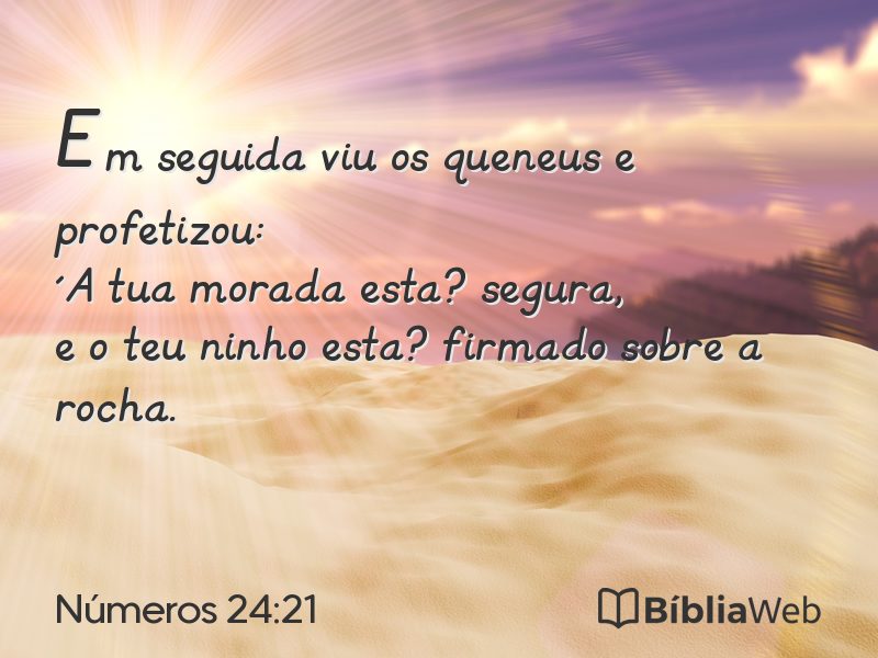 Números 24:21 em imagem para compartilhar