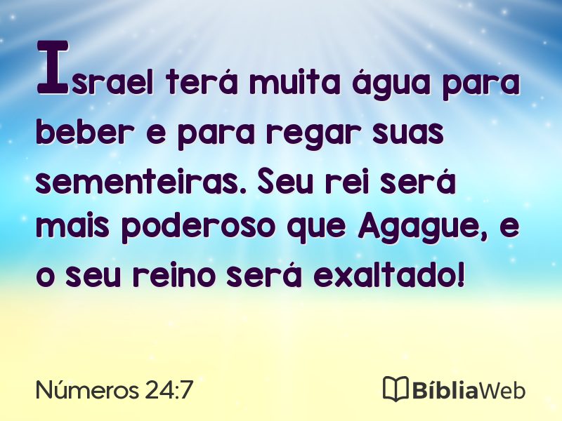 Números 24:7 em imagem para compartilhar