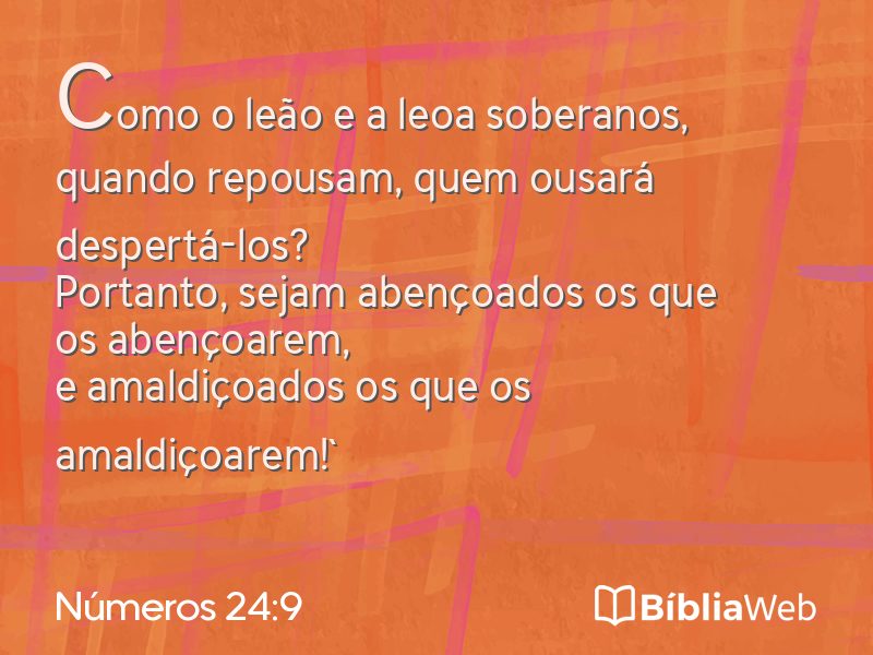 Números 24:9 em imagem para compartilhar