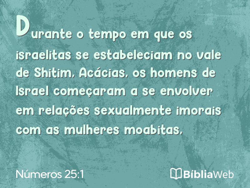 Números 25:1 em imagem para compartilhar