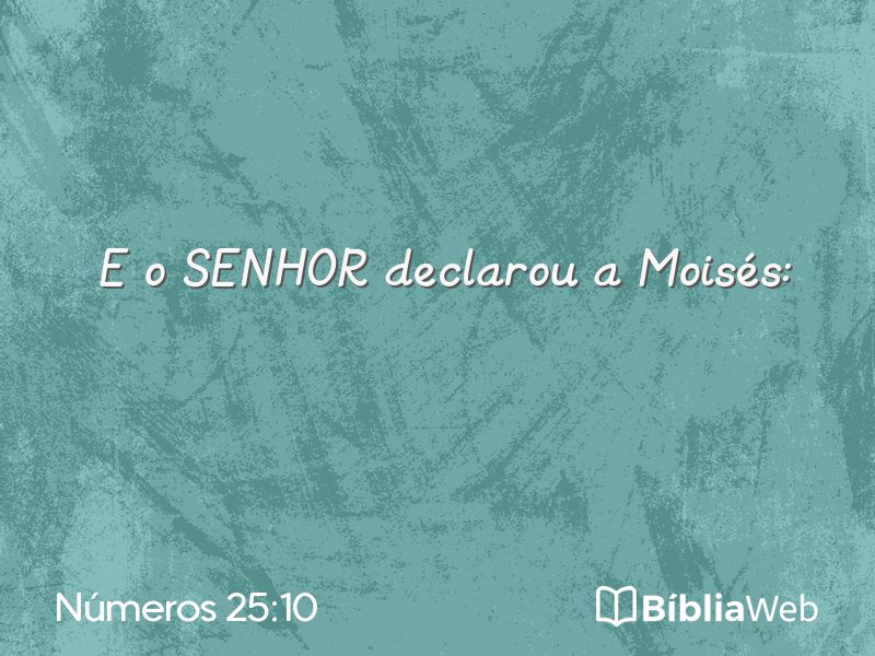 Números 25:10 em imagem para compartilhar