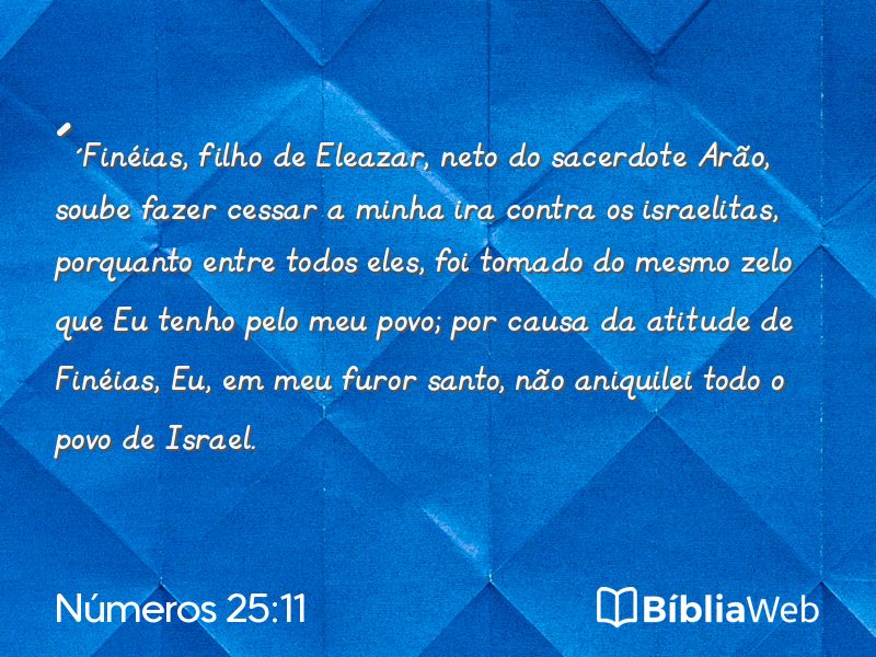 Números 25:11 em imagem para compartilhar