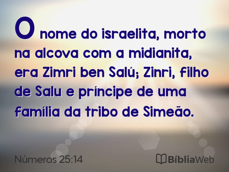 Números 25:14 em imagem para compartilhar
