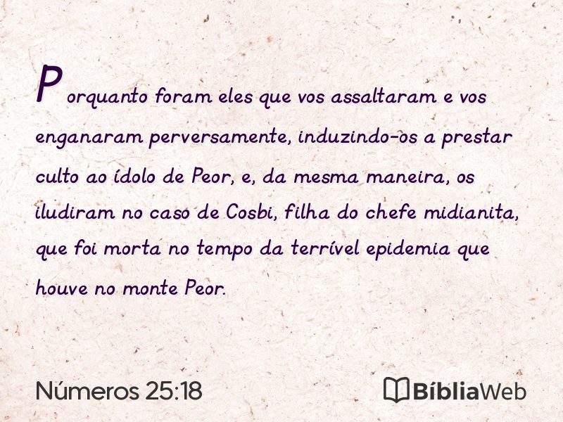 Números 25:18 em imagem para compartilhar