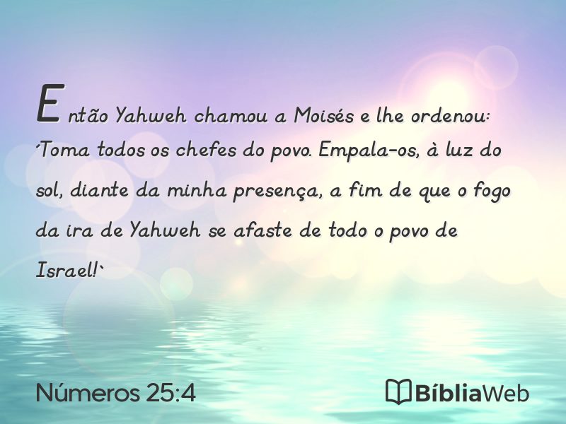 Números 25:4 em imagem para compartilhar