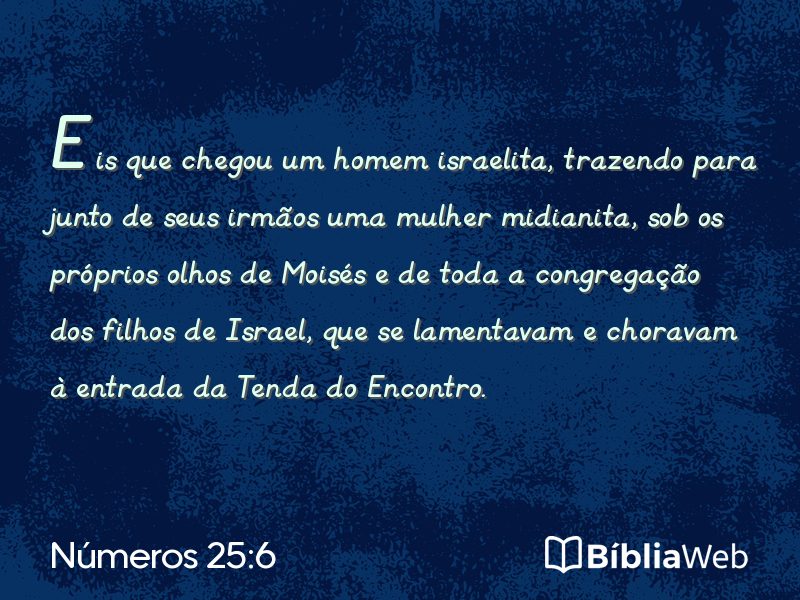 Números 25:6 em imagem para compartilhar