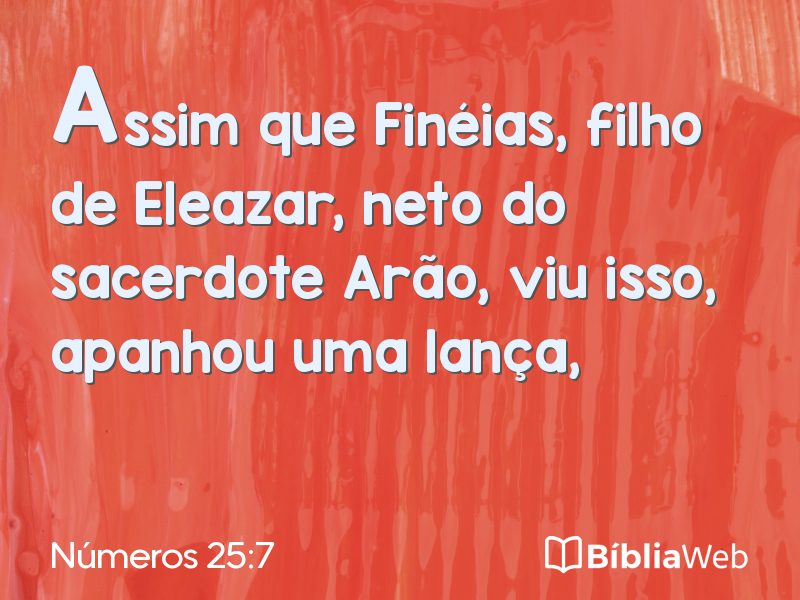 Números 25:7 em imagem para compartilhar