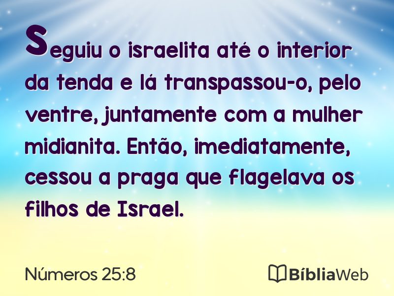 Números 25:8 em imagem para compartilhar