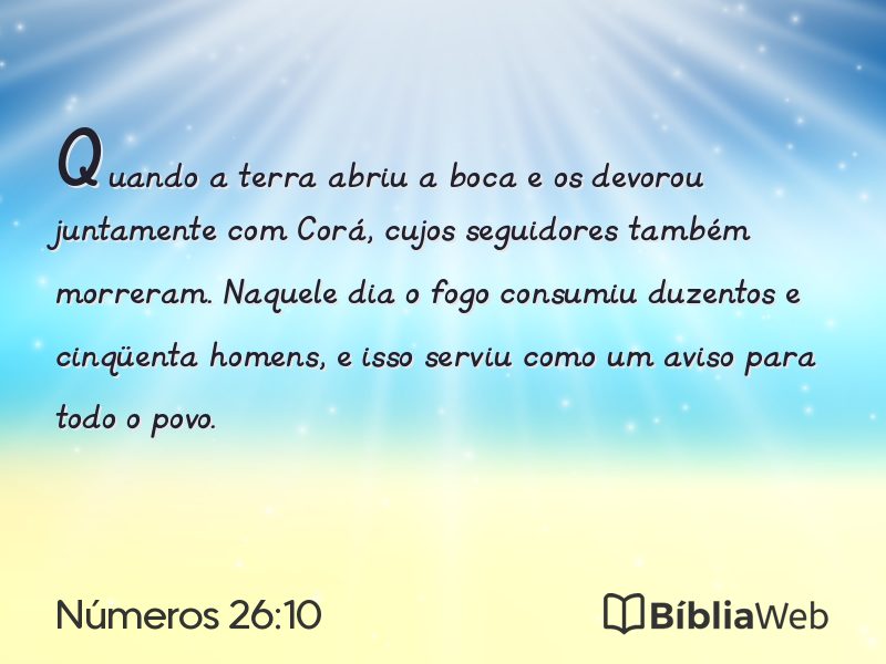 Números 26:10 em imagem para compartilhar