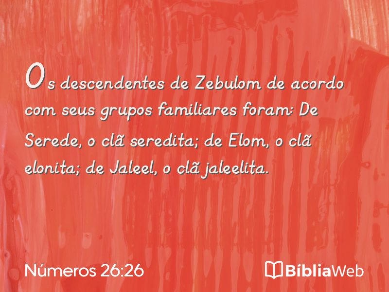 Números 26:26 em imagem para compartilhar
