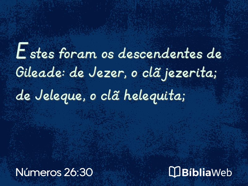 Números 26:30 em imagem para compartilhar