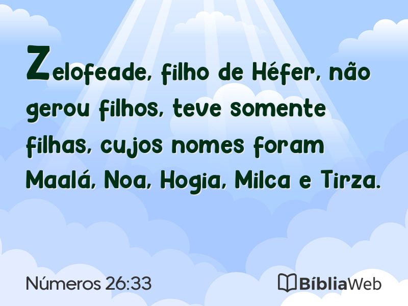 Números 26:33 em imagem para compartilhar