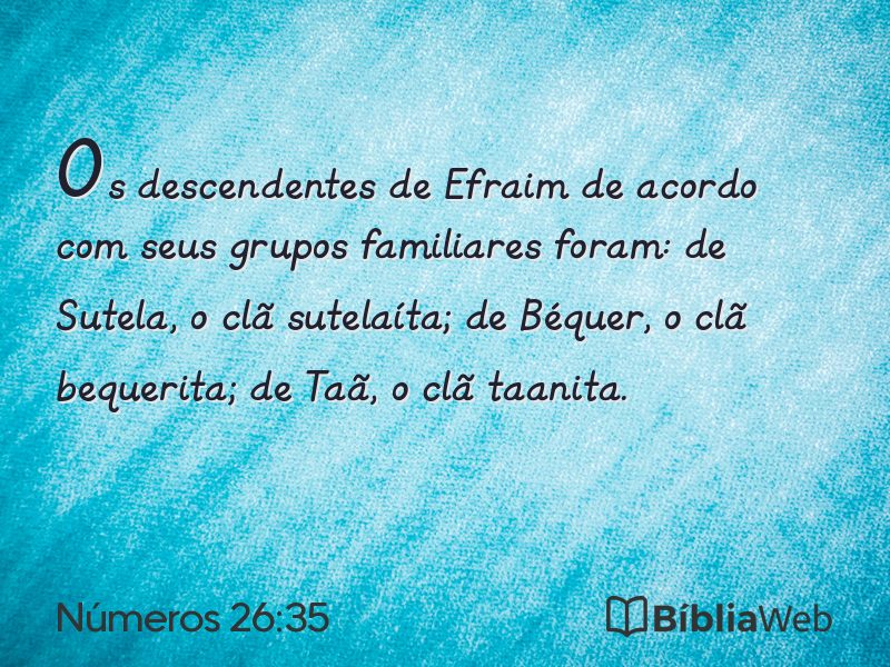 Números 26:35 em imagem para compartilhar