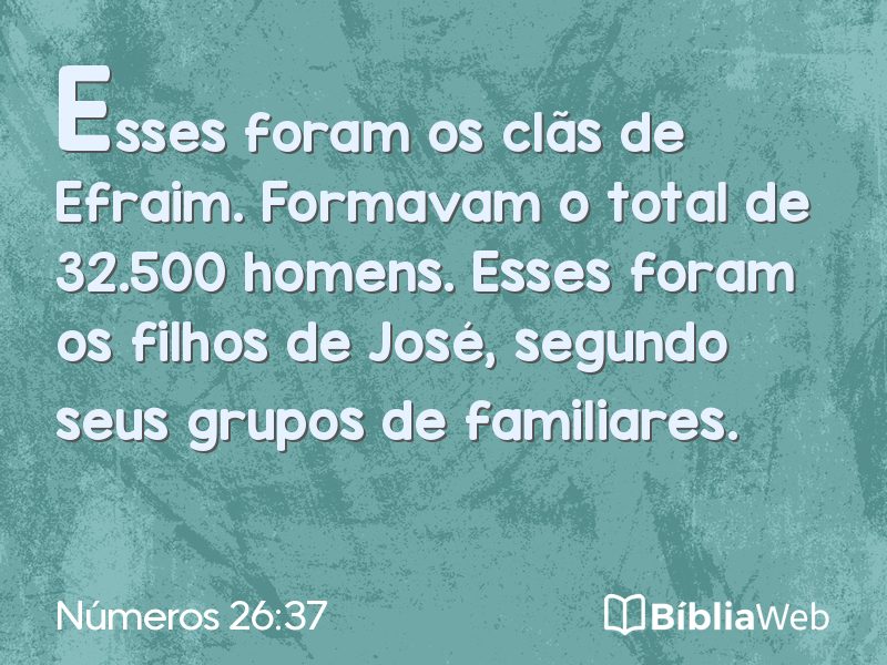 Números 26:37 em imagem para compartilhar