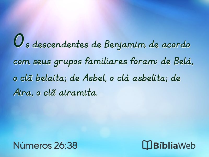 Números 26:38 em imagem para compartilhar